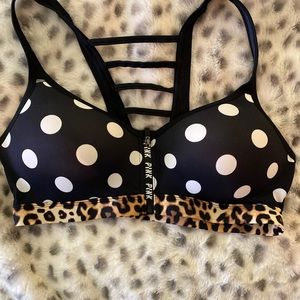 Pink VS Poka Dot Sports Bra